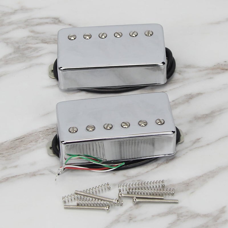 FLEOR Humbucker Pickup Ceramic Guitar Neck + Bridge Pickup Set Chrome Fit LP Style Electric Guitar - Image 2
